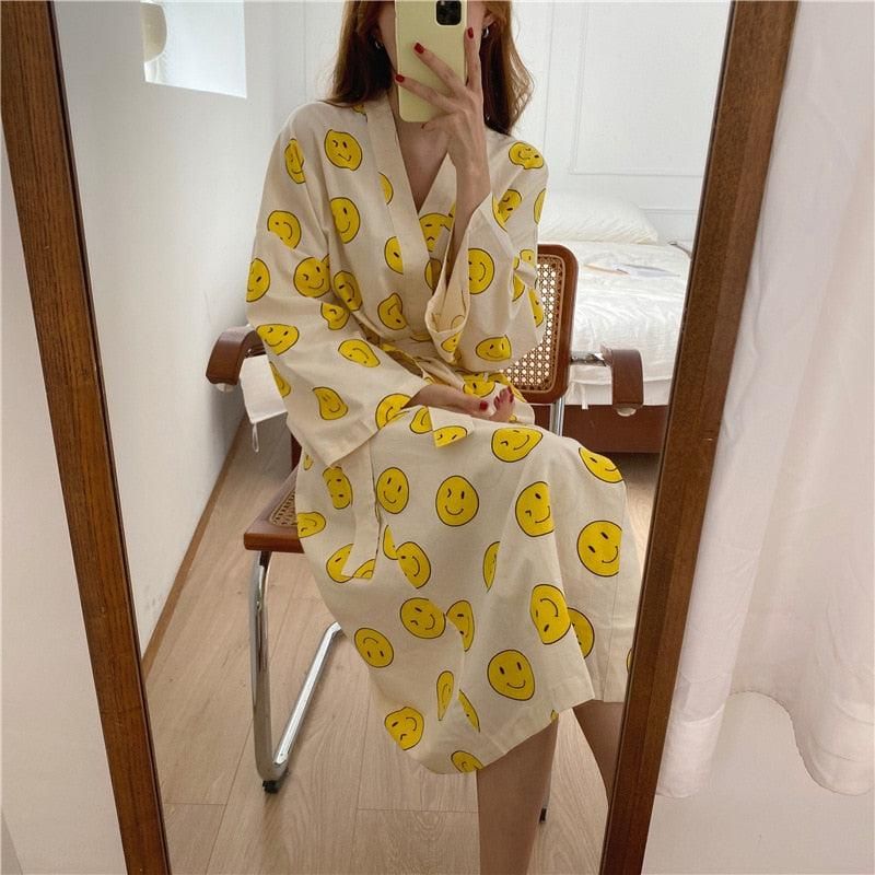 peignoir femme avec motifs humoristiques
