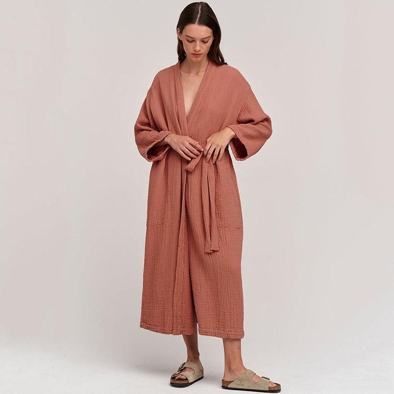 peignoir femme coton fin