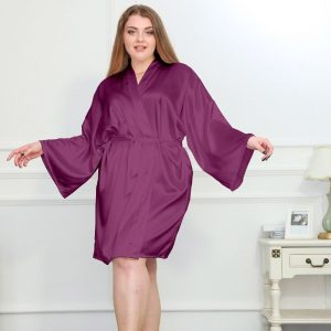 peignoir femme satin court