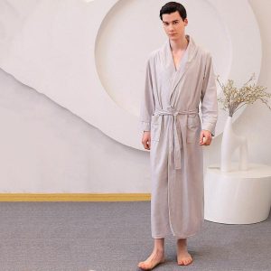 peignoir gris homme