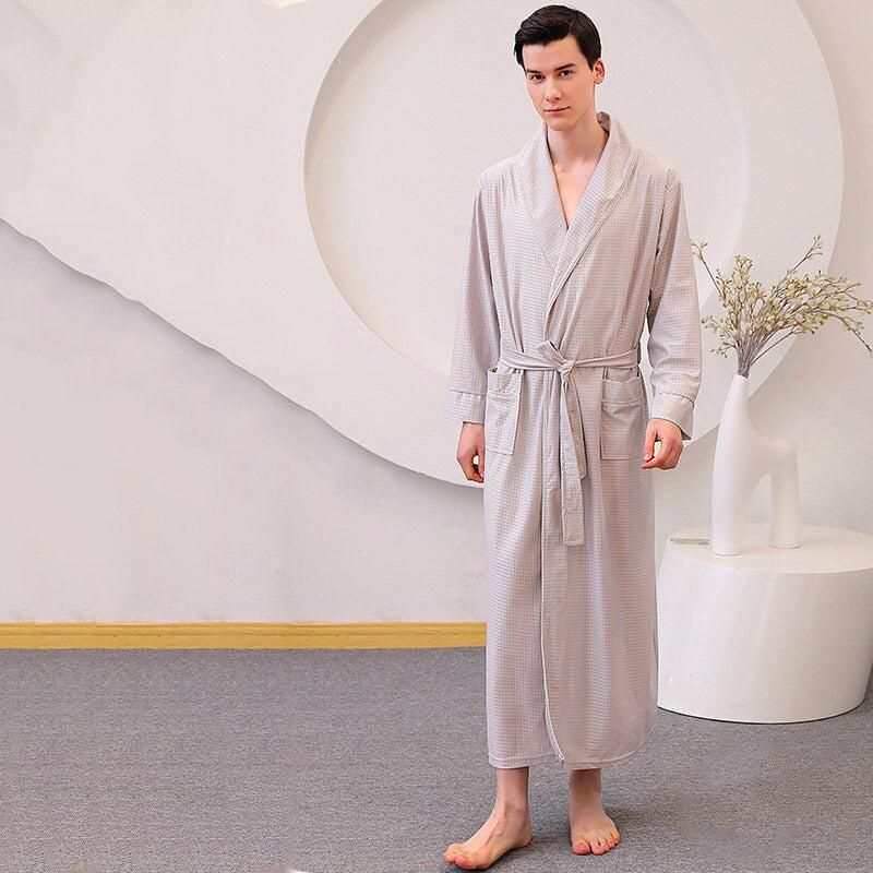 peignoir gris homme