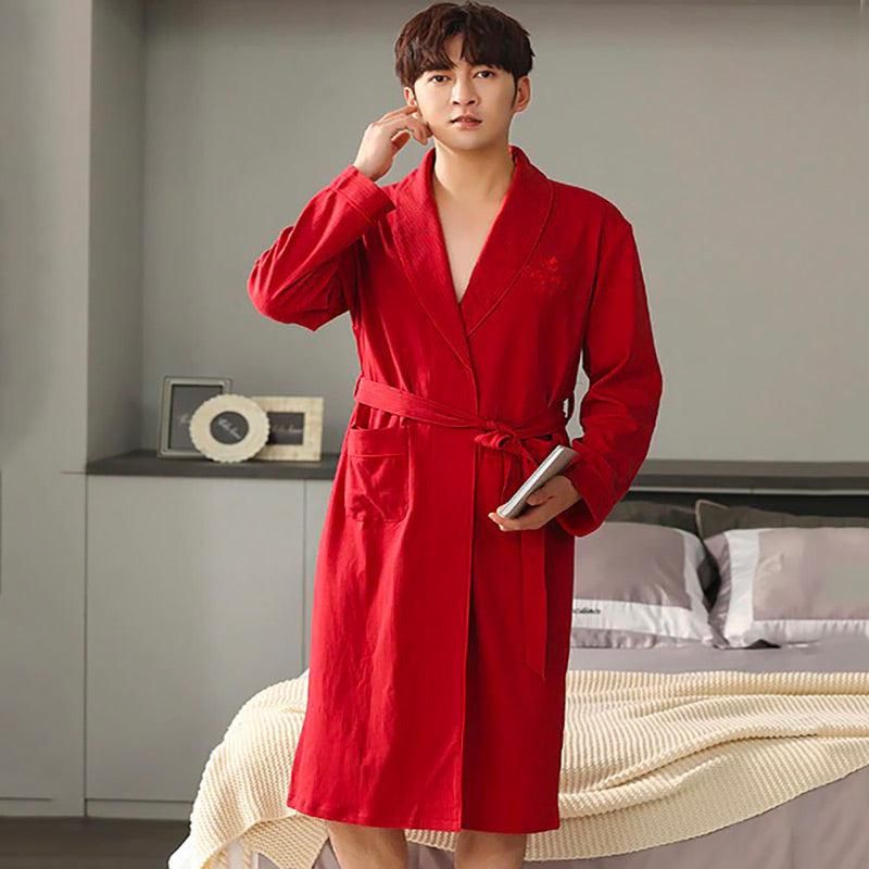 peignoir homme rouge