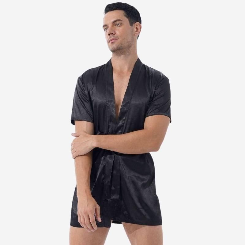 peignoir homme style kimono court