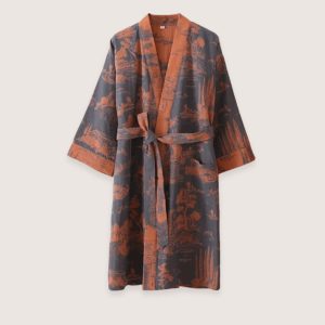 peignoir kimono bleu femme Ukiyo