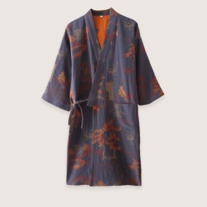 peignoir kimono bleu homme