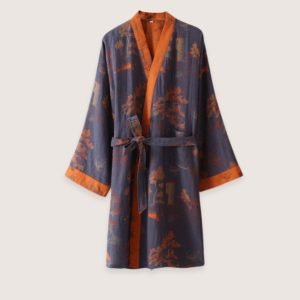 peignoir kimono bleu homme
