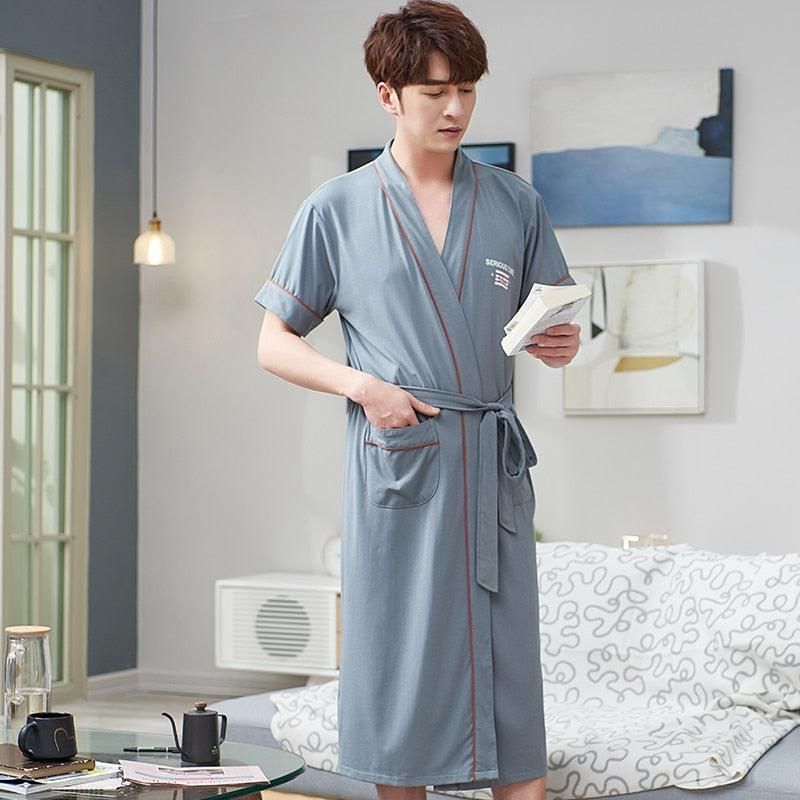 peignoir kimono coton turquoise