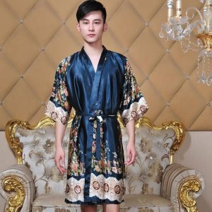 peignoir kimono homme manches courtes