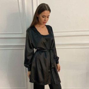 peignoir kimono noir
