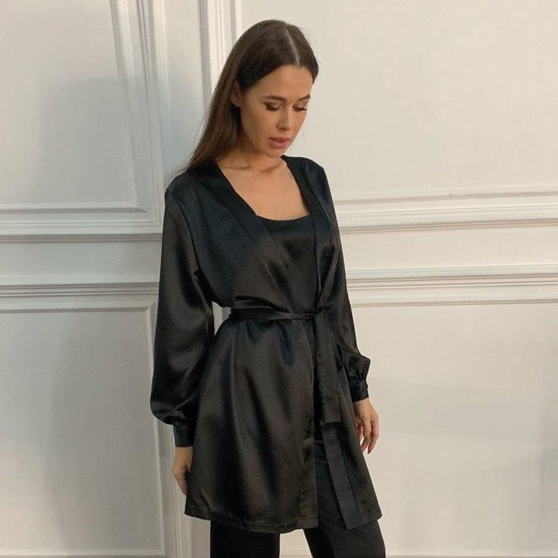 peignoir kimono noir