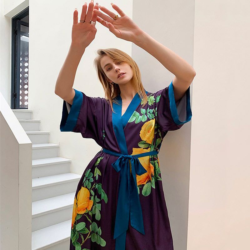 peignoir kimono violet