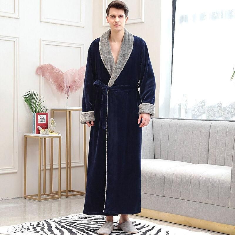 peignoir polaire pour homme col kimono