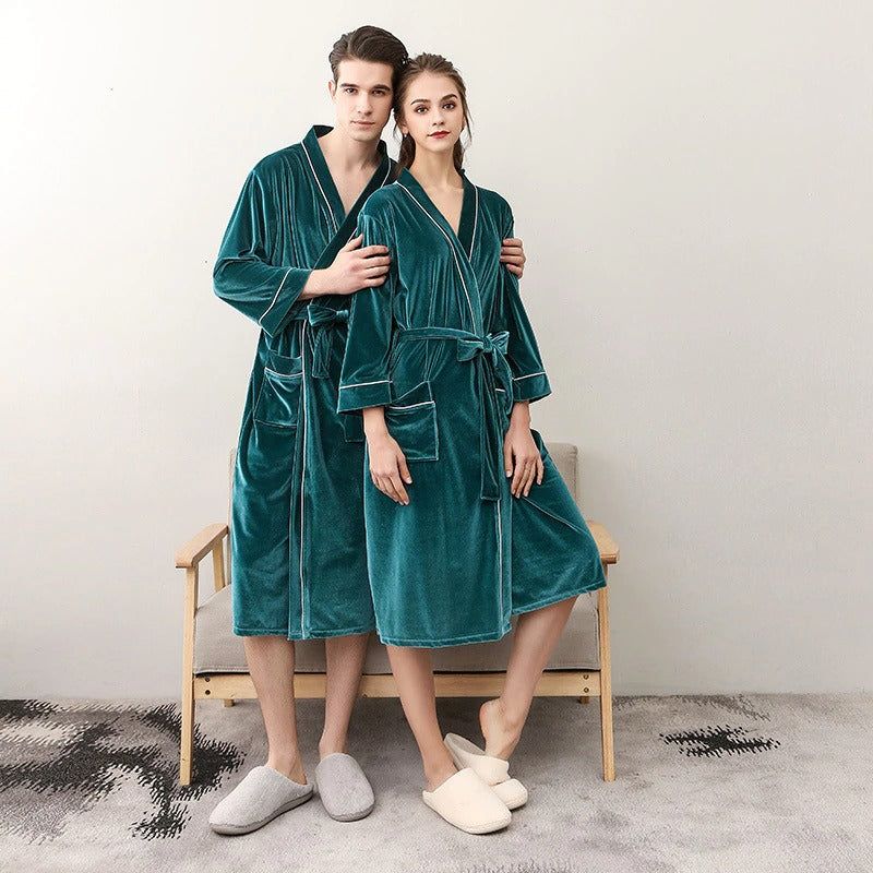 peignoir vert doux pour femme