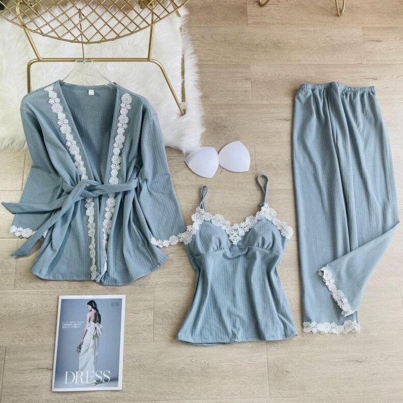 pyjama 3 pièces veste kimono