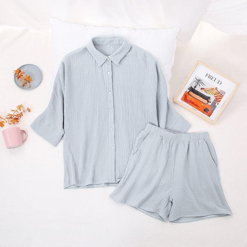 pyjama blanc en coton pour femme