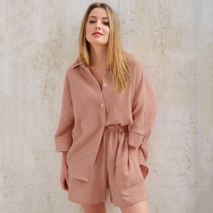 pyjama court femme coton