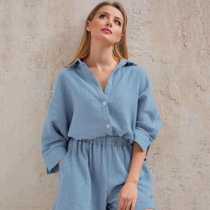 pyjama femme bleu ciel