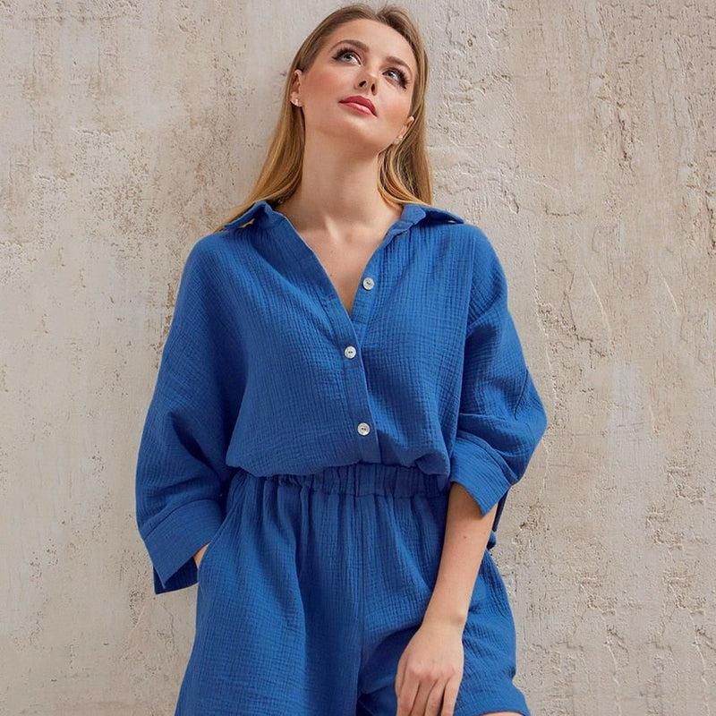 pyjama femme bleu marine