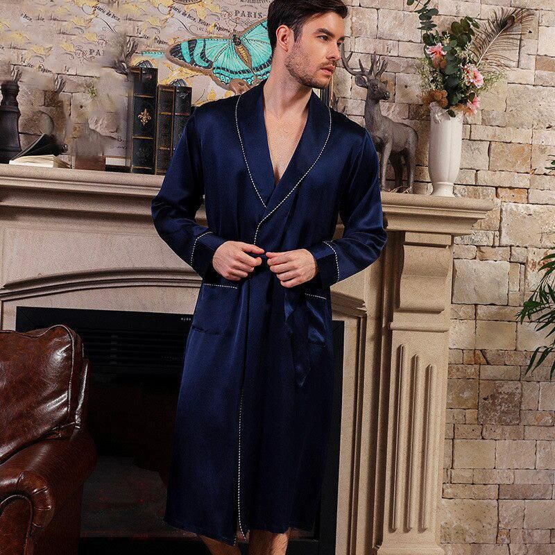 pyjama homme soie bleu