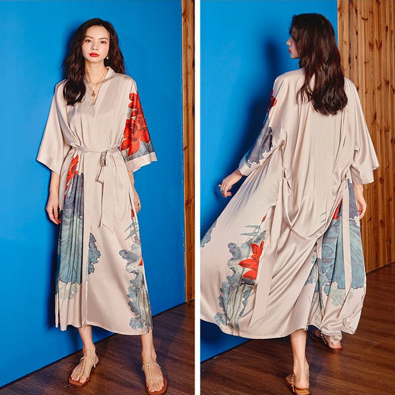 robe confortable en satin blanche