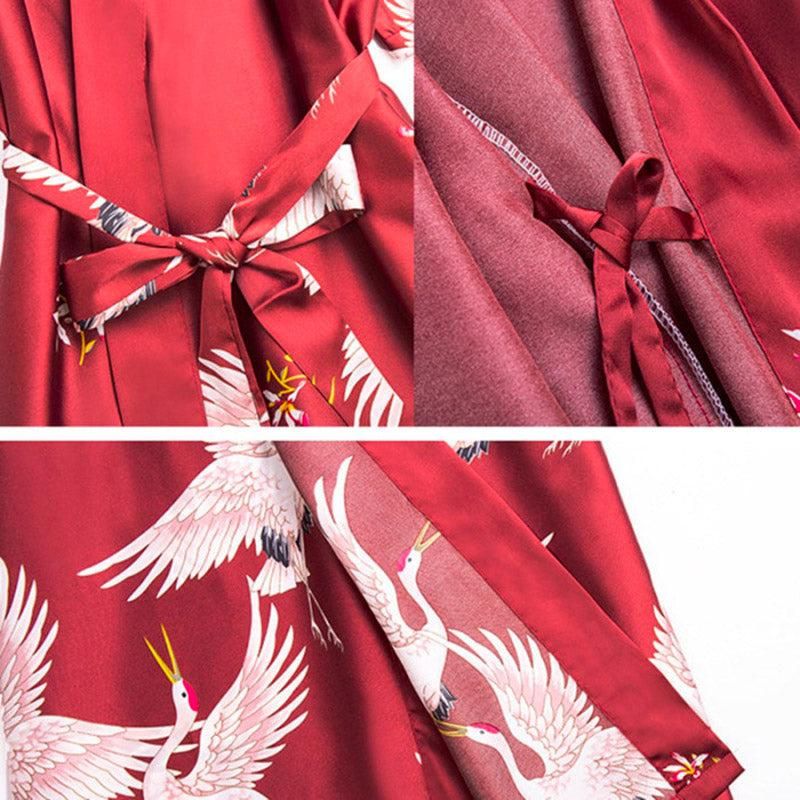 robe d'été rouge kimono