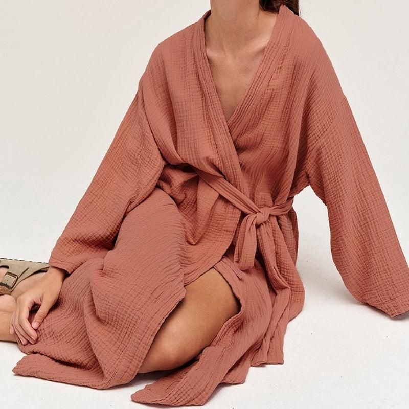 robe de bain en coton fin pour femme