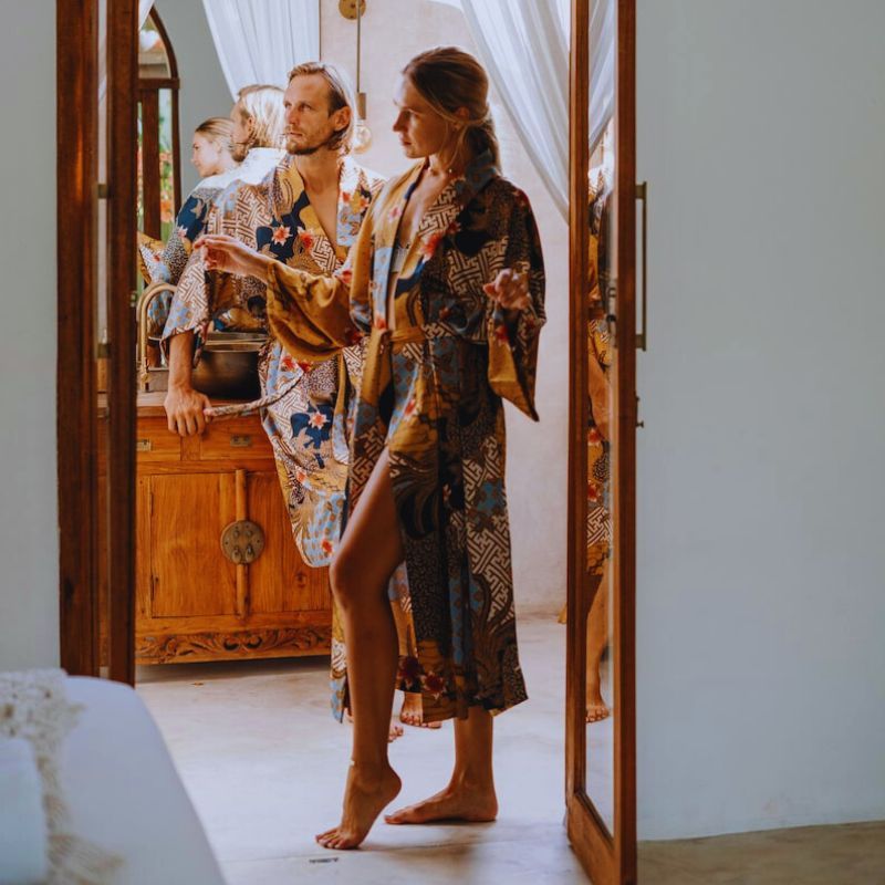 robe de chambre en soie