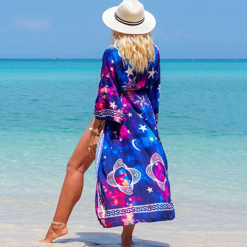 kimono féminin motifs étoilés