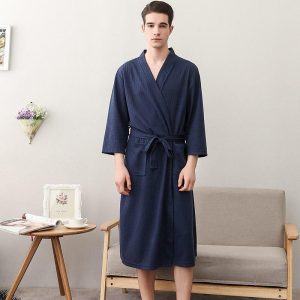 robe de chambre homme bleu marine