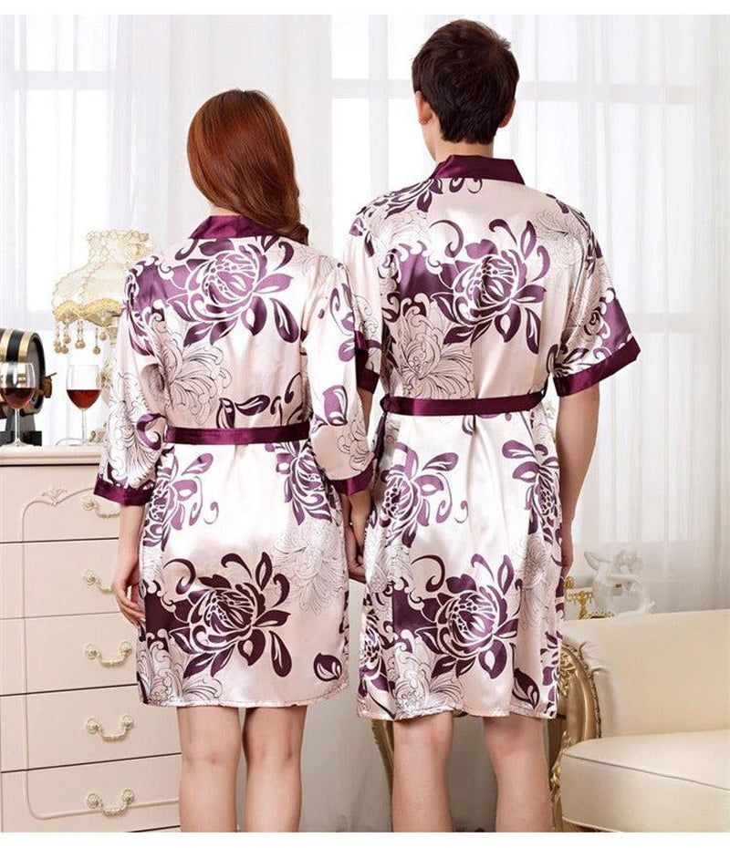 robe de chambre homme en tissu satin
