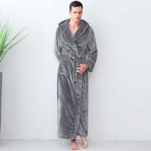 robe de chambre homme polaire gris