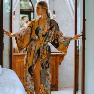 robe de chambre kimono soie