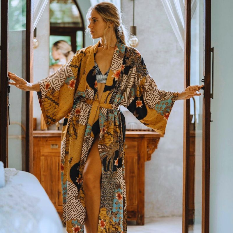 robe de chambre kimono soie