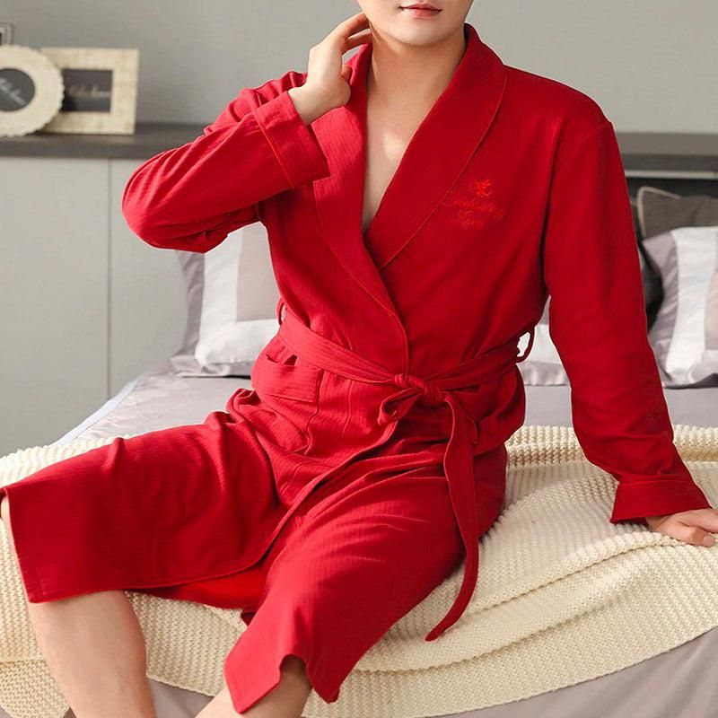 robe de maison homme rouge