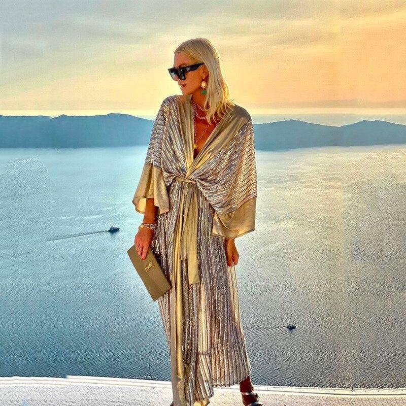 robe de plage jaune