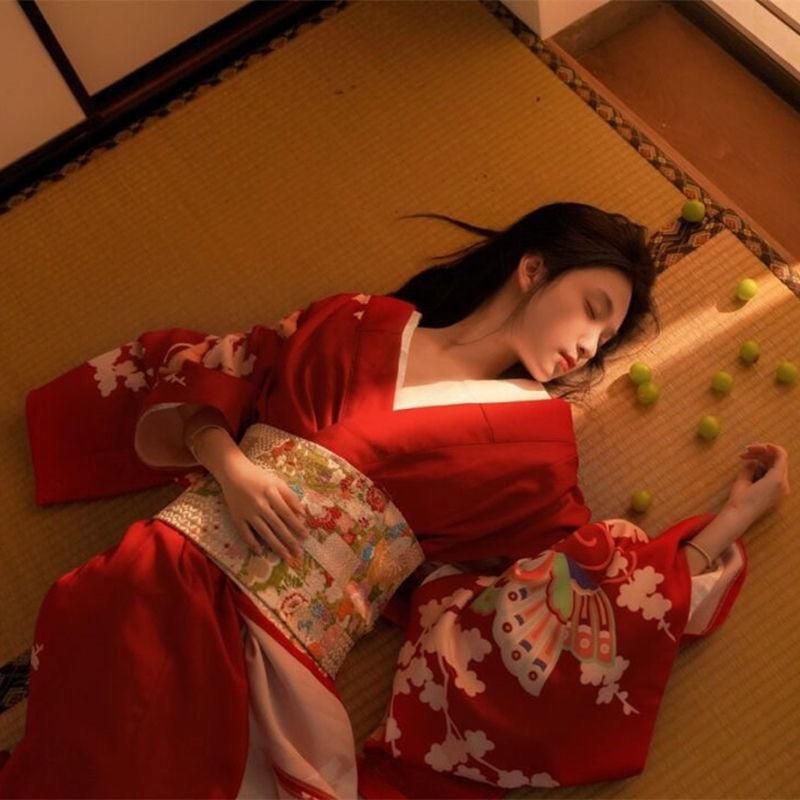 robe kimono femme couleur rouge