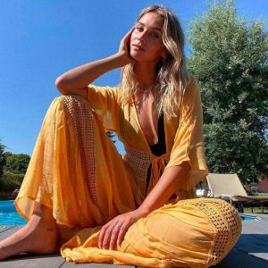 robe kimono jaune