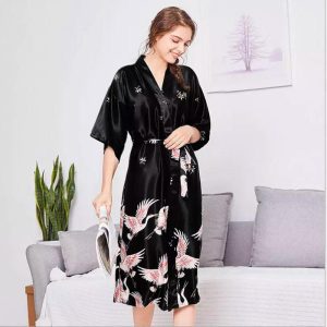robe kimono longue noire