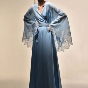 robe kimono soie Aozora