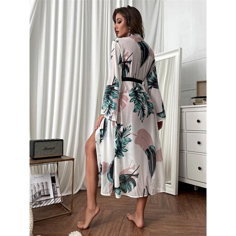 robe longue imprimée style kimono