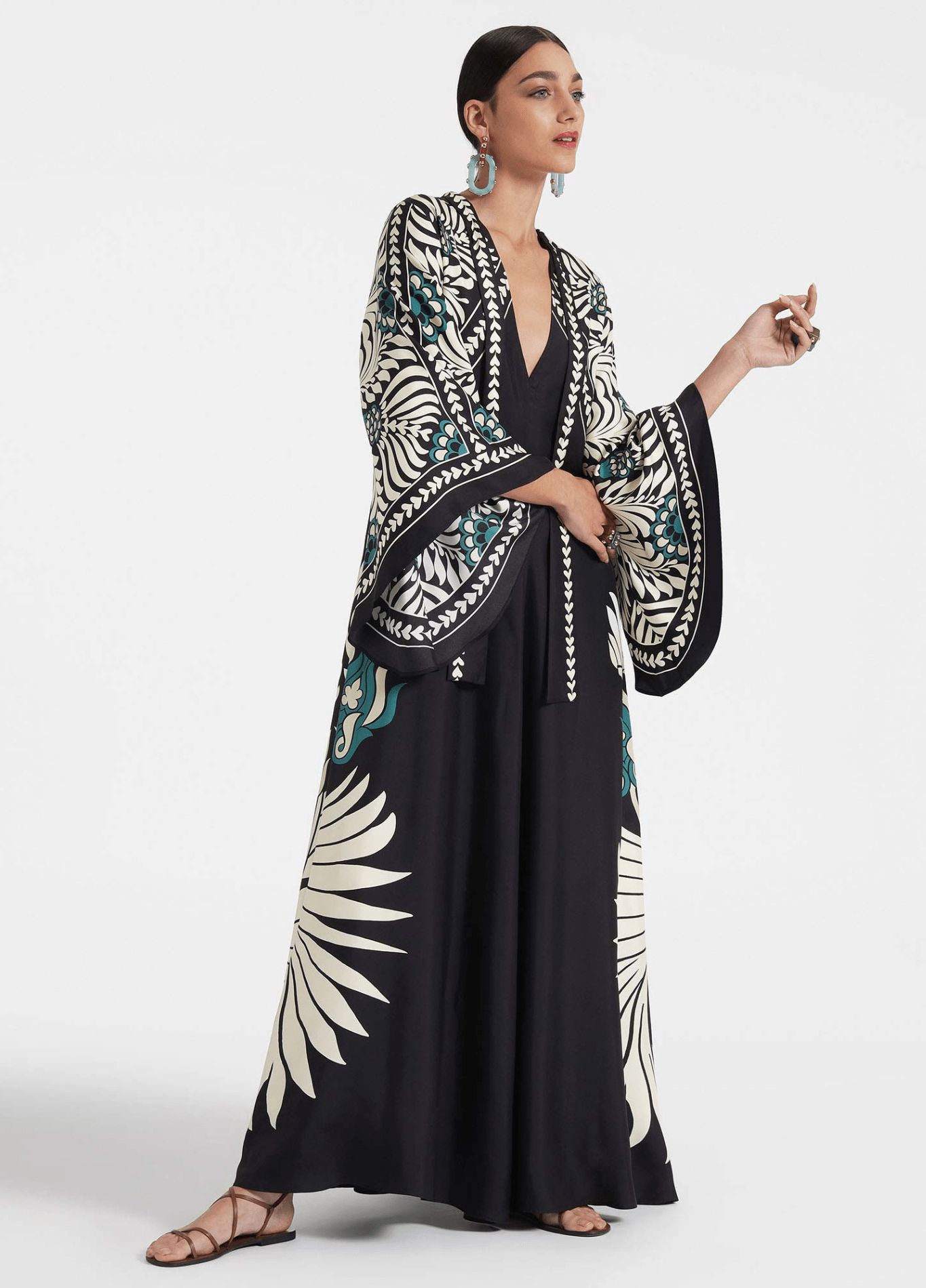 kimono fleuri réversible art botanique