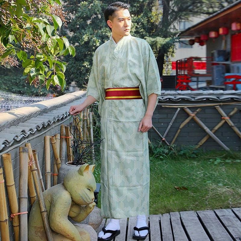 kimono homme style japonais vert