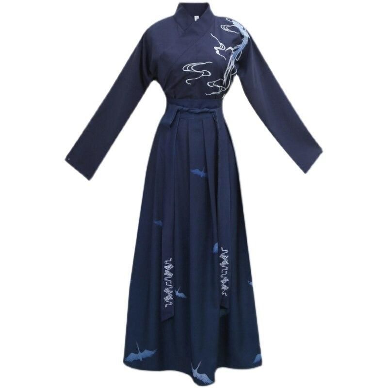 costume kimono samourai bleu