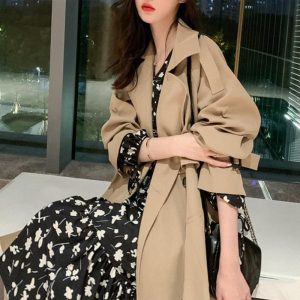 trench femme long beige