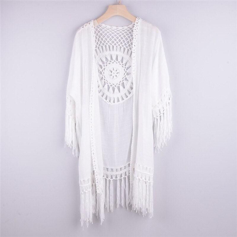 veste à frange tendance kimono