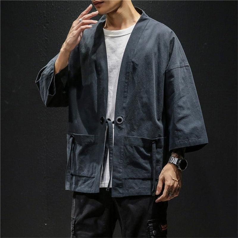 veste en lin noire