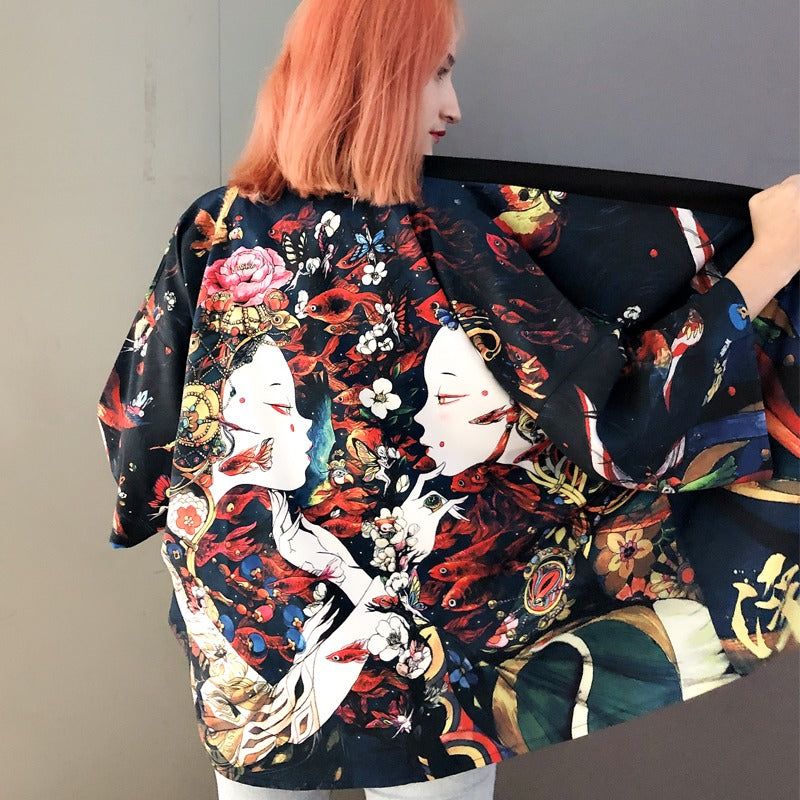 veste geisha style kimono
