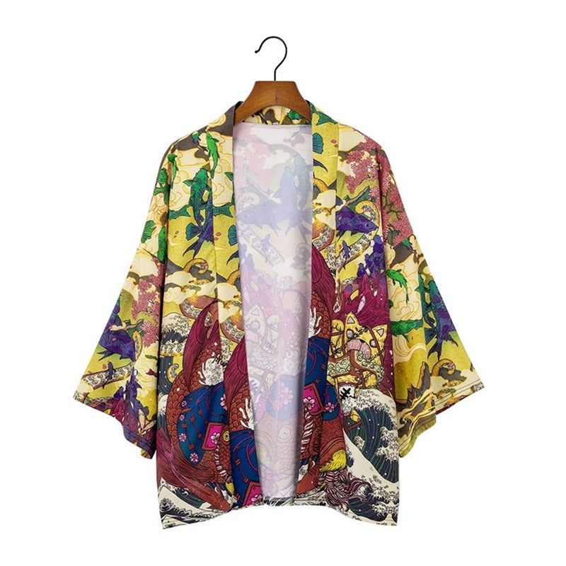 veste homme style haori colorée
