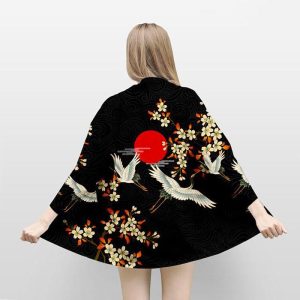 veste kimono à fleurs