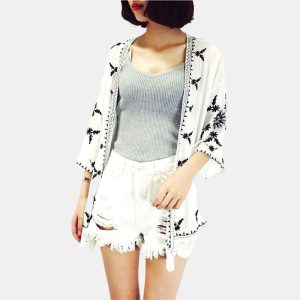 veste kimono dentelle